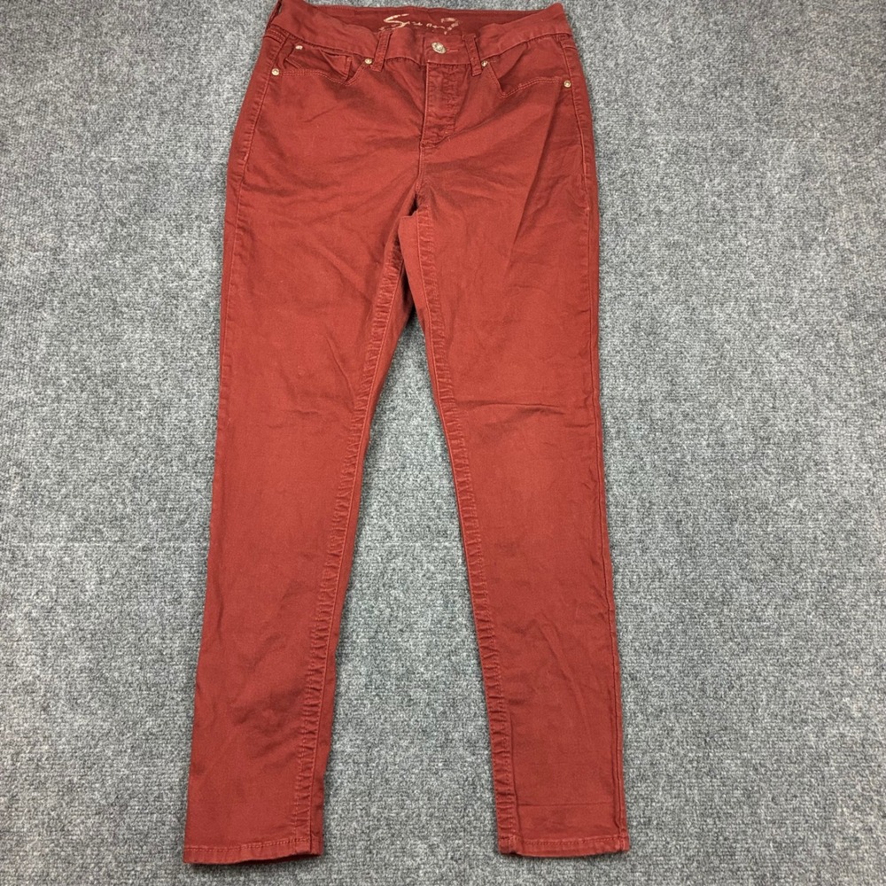 Seven7 Womens Size 8 30x28 Skinny Jeans Rust Red Mid Rise Stretch Pants